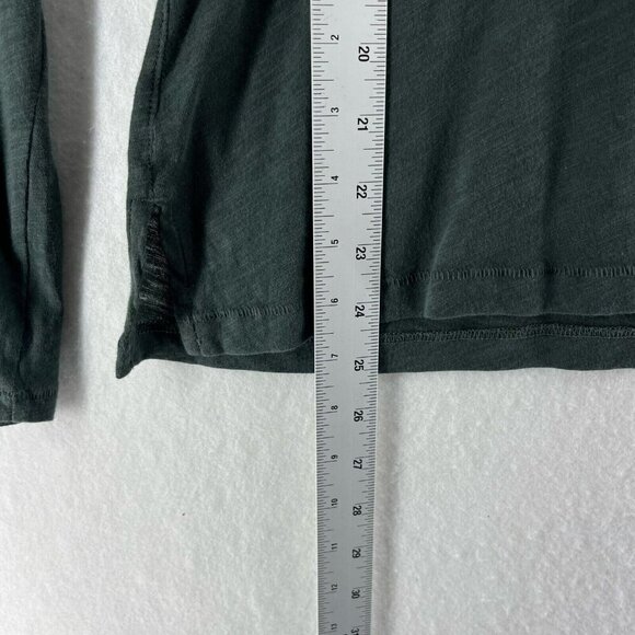 Madewell Shirt Women's Sz S Grayish Green Plain Split Neck Regular Fit Pullover - Picture 5 of 12